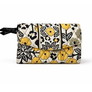 Vera Bradley GO WILD Crossbody STRAP WALLET Organizer Purse Clutch Clear ID